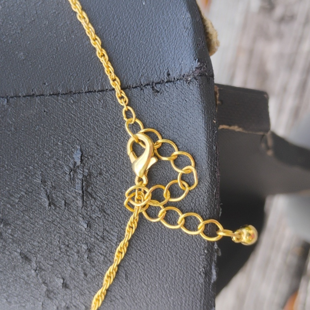 Amazing Gold Tone Iridescent Pendant On Chain With Crystal Set Bracelet - Picture 7 of 8